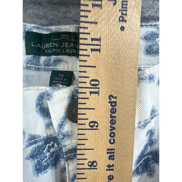 Ralph Lauren Jeans Womens Size 14 Blue White Patterned Jeans Never worn MSRP $11 - Picture 5 of 8